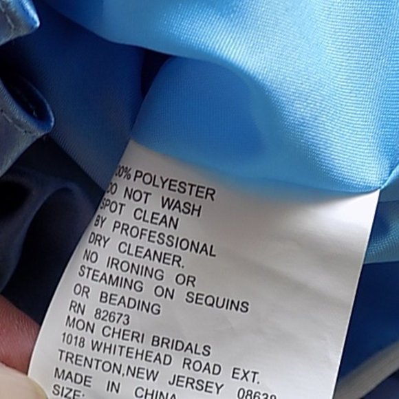 Tony Bowls Blue Satin and Sequin Cocktail Dress - Picture 9 of 9